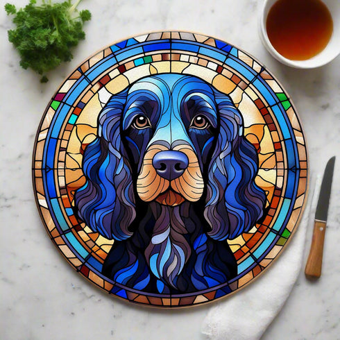Cocker (Working) Black Glass Suncatcher Worktop Saver